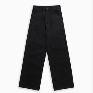 SOMAR Pequod Men's Raw Wide Denim Jeans Black, Size 32